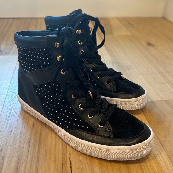 Rebecca minkoff leather studded high sneakers, size 7 - Picture 1 of 6